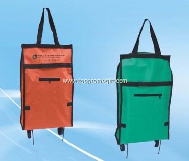 Folding shopping bags with wheels