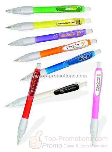 Plastic Ballpoint Pen with Rubber Grip and DOMED L Plastic Ballpoint Pen with Rubber Grip and DOMED L