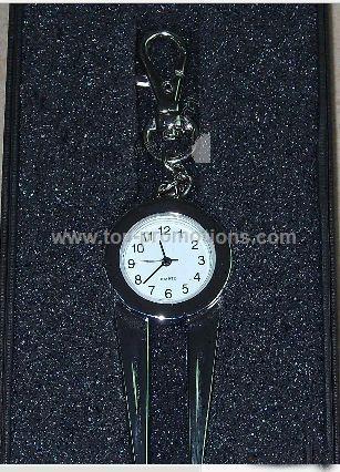 Golf Divot tool with watch