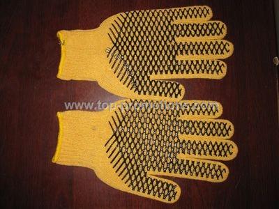 PVC palm dotted knit gloves