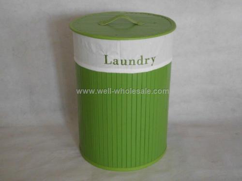 collapsible folding bamboo laundry basket for new style