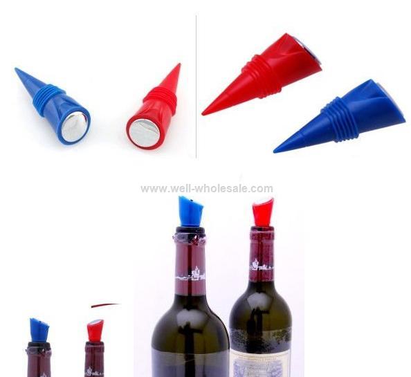 Hot sale non spill and practical silicone wine bottle stopper