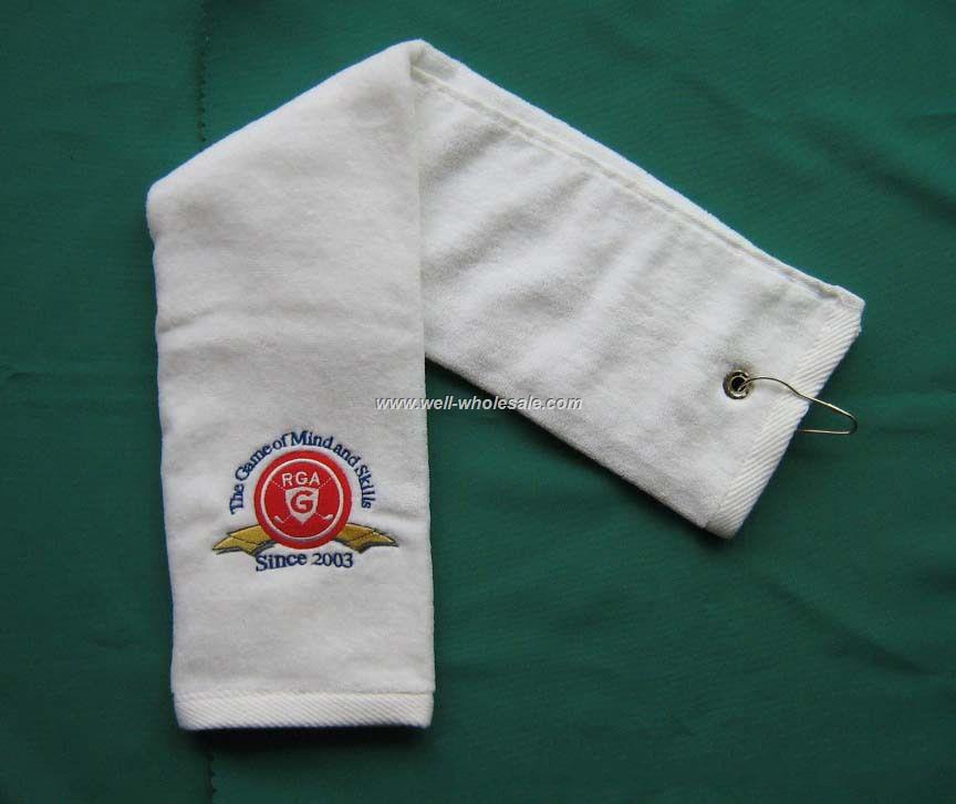 Cotton custom Logo Embroidered Golf Towel