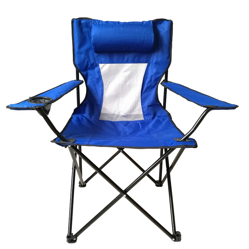 Outdoor Mesh Folding Chair Camping with Pillow Cup Holder Mesh Camping Folding Chair