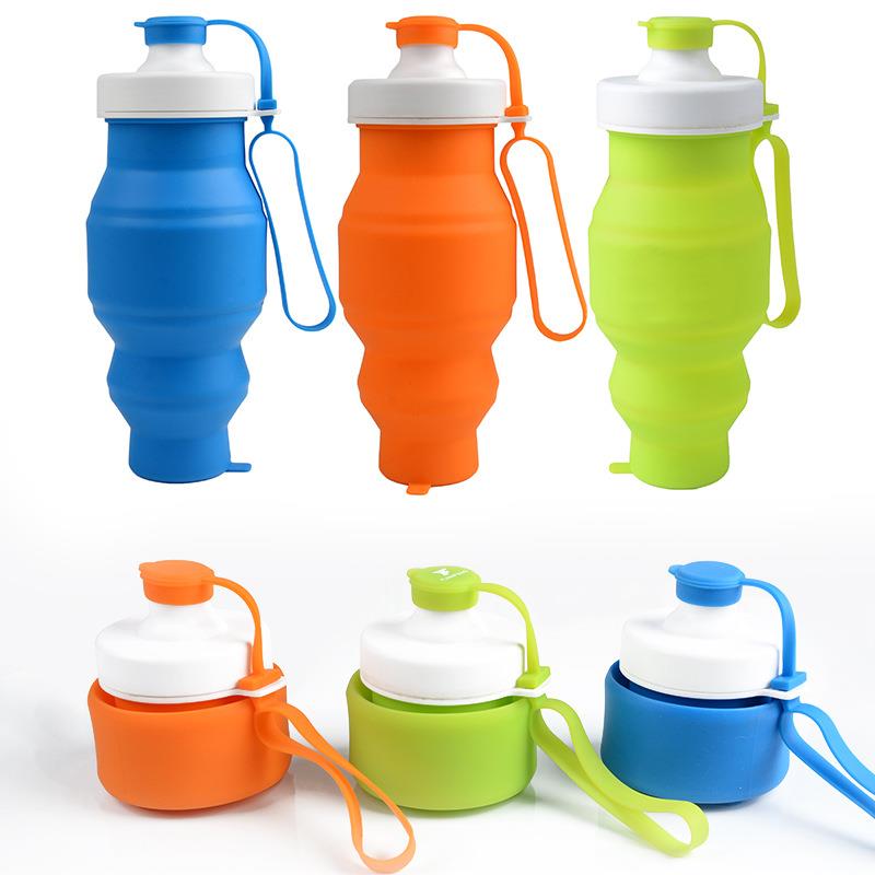 Good quality outdoor sports resistant folding silicone water bottle for wholesale