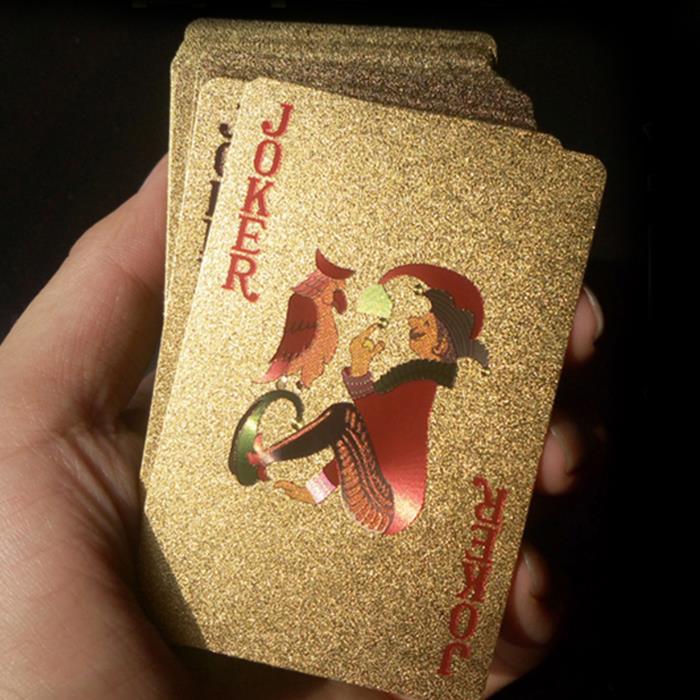 OEM 24K Gold Color Plated Foil 54 PCS Waterproof Poker Playing Cards OEM 24K Gold Color Plated Foil 54 PCS Waterproof Poker Playing Cards