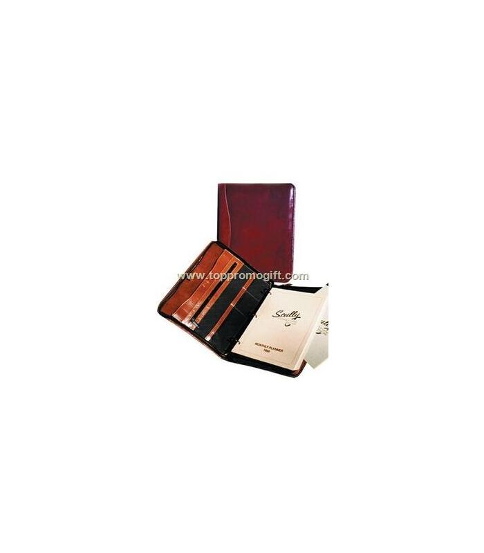 Burgundy Italian Leather Zip Planner Binder Burgundy Italian Leather Zip Planner Binder
