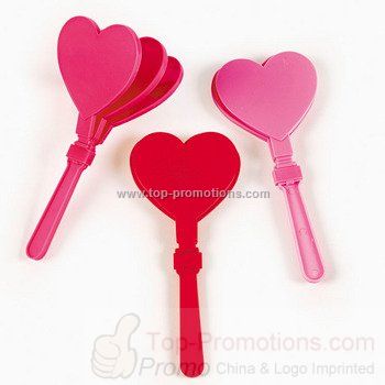 Heart Shaped Valentine Hand Clappers