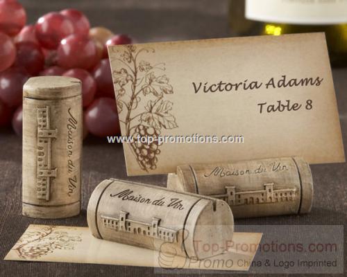 Wine Cork Resin Place Card Holder Set Wine Cork Resin Place Card Holder Set