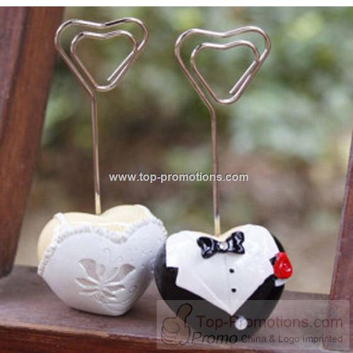 Heart Shaped Tuxedo and Gown Placecard Holder Heart Shaped Tuxedo and Gown Placecard Holder
