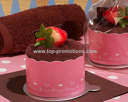 Sweet Treats Chocolate Cupcake Towel in Pink Scall