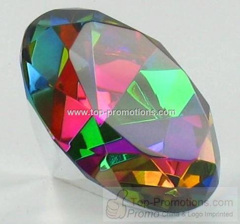 Rainbow Color Diamond Shaped Stone Paper Weight
