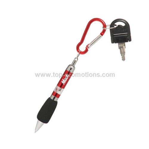 Mini Ball Pen with Key pull ring and Metal Carabin