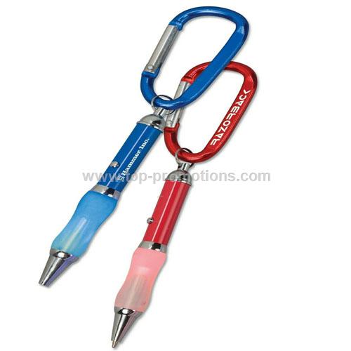 Short Light Metal Pen W/ Carabiner