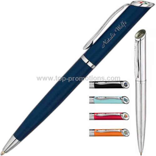 Ballpoint pen with slant top