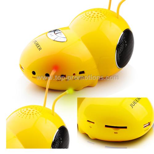 Bee-shapedsmeller light-flash USB portable speaker