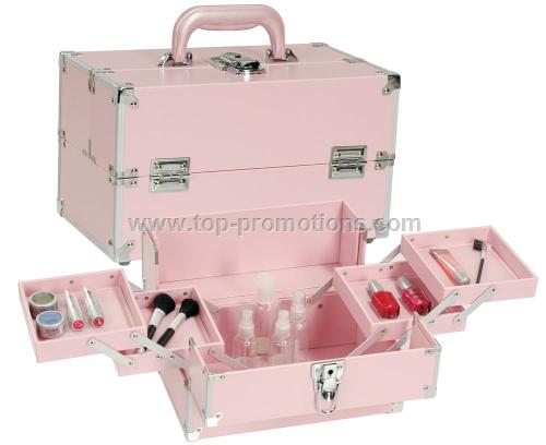 Pink Makeup Train Case
