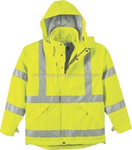 Mens 3 In Safety Jacket With Fleece Liner