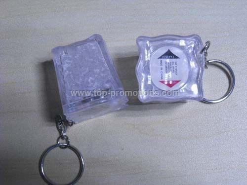 Ice cube keychain with light