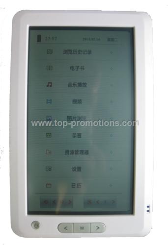 7 inch high clear TFT touch screen E-BOOK Reader