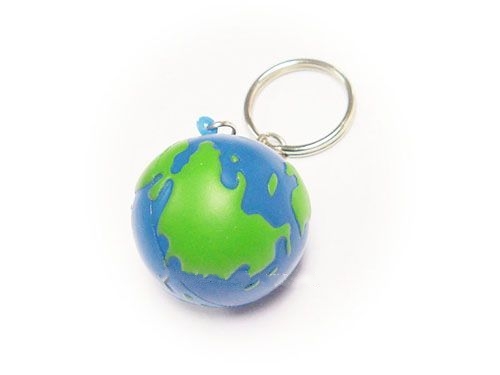 Global stress ball keychain
