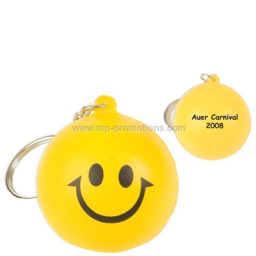 Smiley Face Squeeze Toy Key Chain