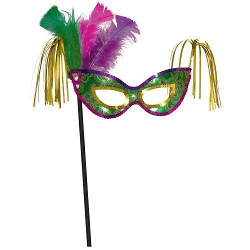 Mardi Gras Mask with Stick