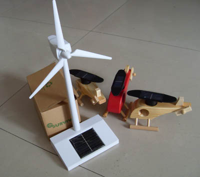 Solar Toy, Solar Wooden Helicopter Toy