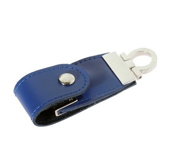 Blue leather usb flash drive