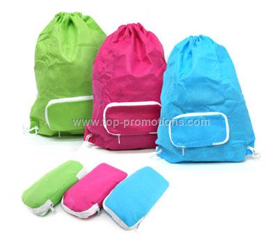 Foldable Drawstring Bag with Zip