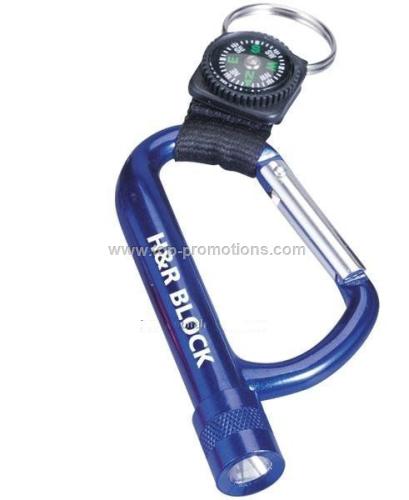 Led Carabiner with Compass