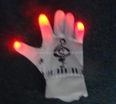 Red Color LED Gloves