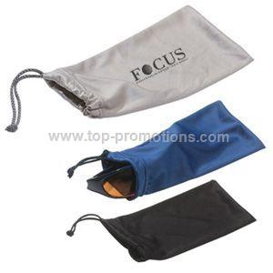 Microfiber pouch with drawstring