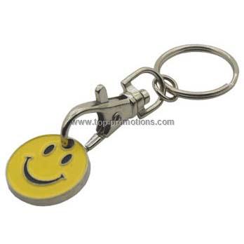Smiley Face Trolley Coin Key Ring