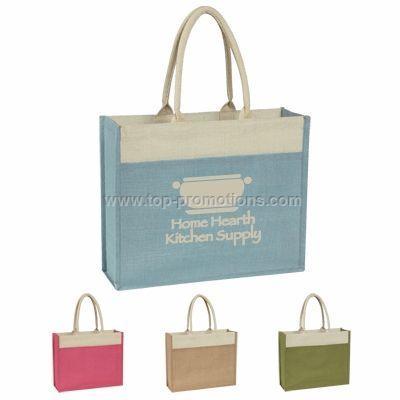 JUTE TOTE WITH FRONT POCKET