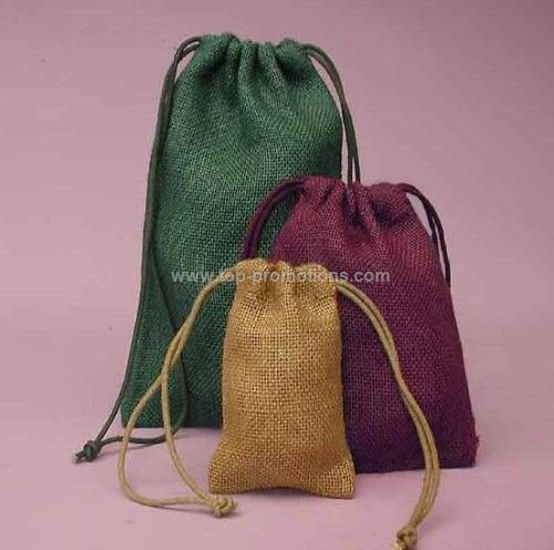 Jute pouch with drawstring