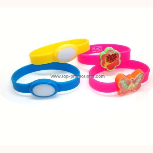 3 LED Silicon Flashing Rubber Band bracelets