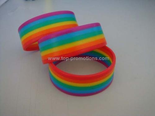 Rainbow silicone bracelets