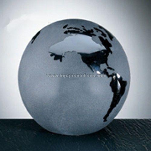 Black Frosted Ocean World Globe