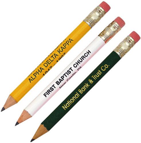Promotional Round Golf Pencil with Eraser
