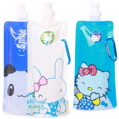 Vapur 16 Ounce Flexible Collapsible Water Bottle with Cartoon images
