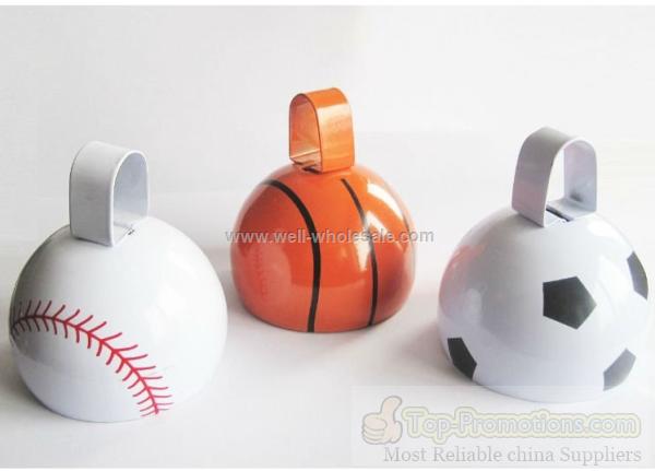 Sport Cowbell Noisemaker With Baseball Basketball Soccer Ball Pattern