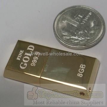 Fashion mini gold bar metal usb