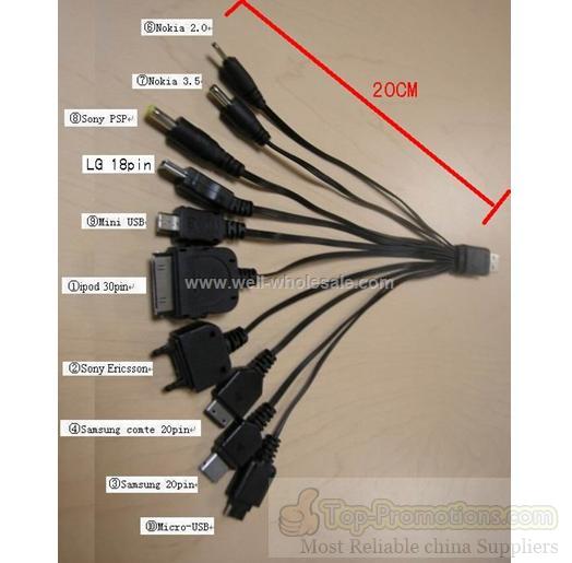 12 in 1 multifunction usb charging cable for mobile