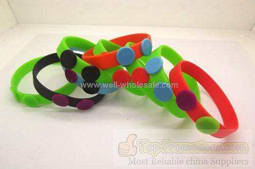 Silicone bracelet with button