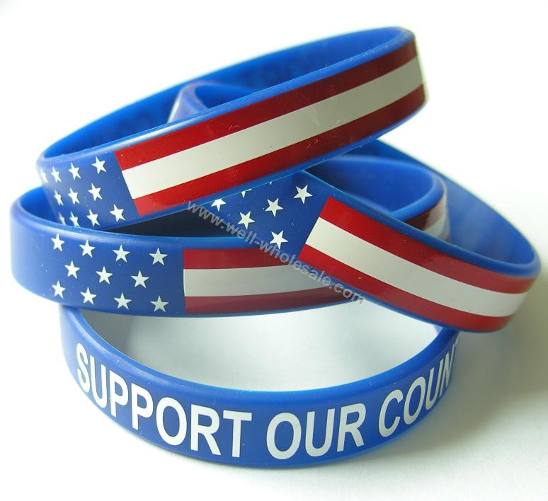 Promotional silicone country wristbands