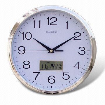 Plastic wall clock with calender