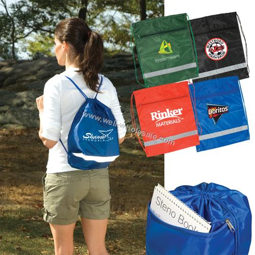 Promotional polyester drawstring bag/drawstring backpack