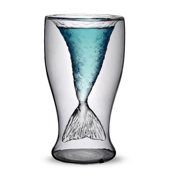 Wholesale New Creative Hercules/Shark/Mermaid Glass Cup Beer Mug Glassware