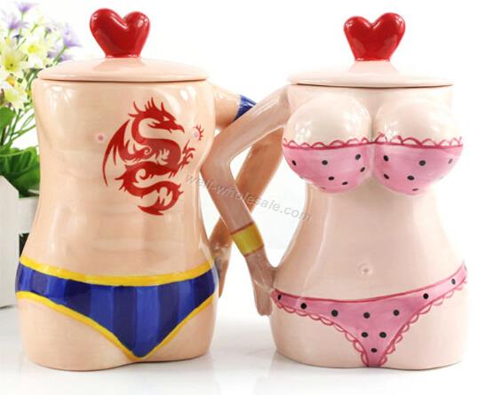 Ceramic Bikini Couple Mug Set